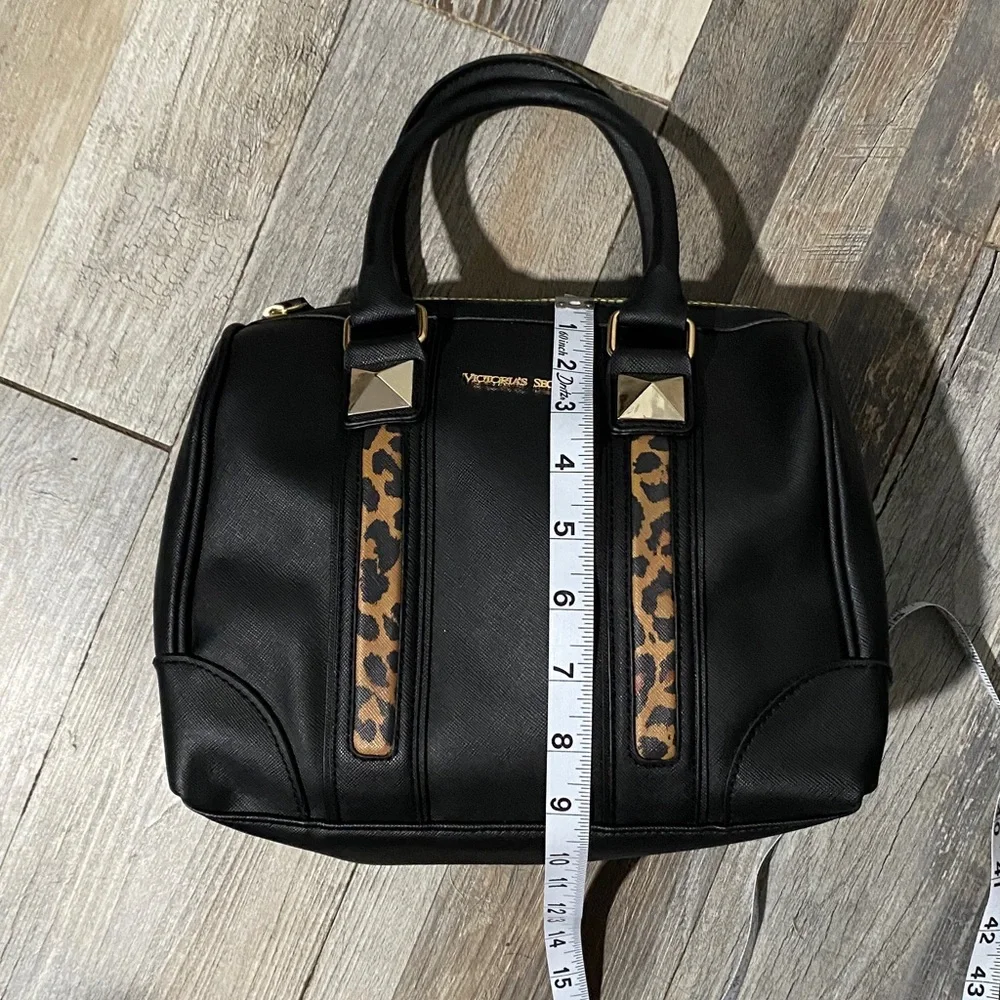 Victoria's Secret Black and Brown Structured Satchel